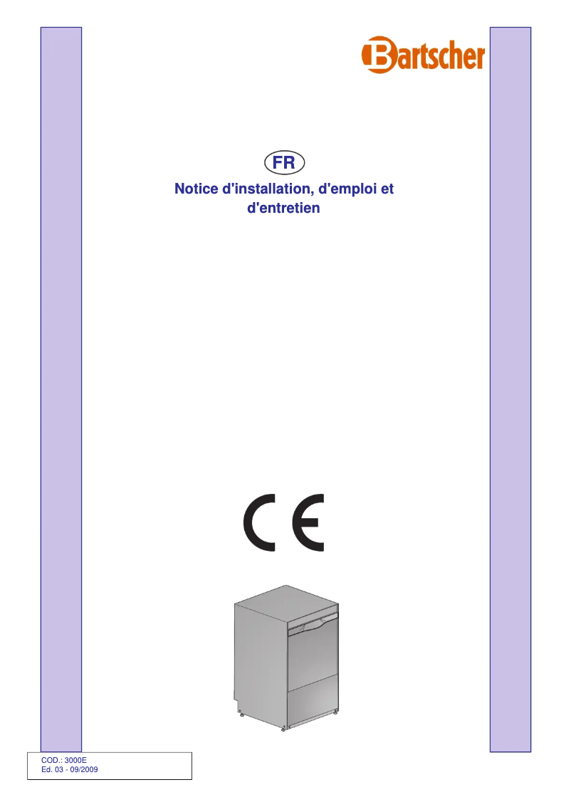 Page n°1 - Manuel utilisateur Bartscher Deltamat TF 401