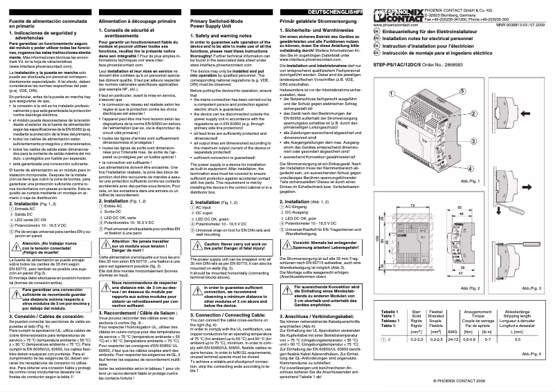 Page n°1 - Manuel utilisateur Phoenix Contact STEP-PS/1AC/12DC/5