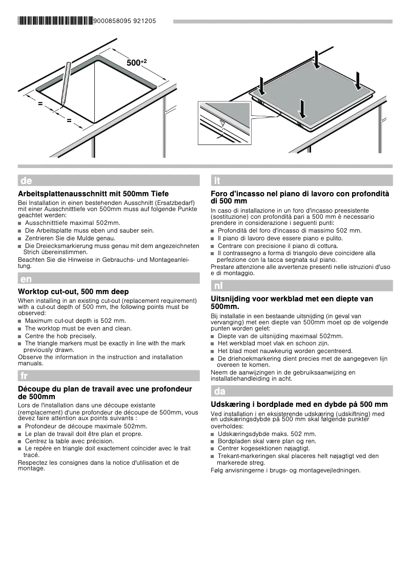 Page n°1 - Guide d'installation Bosch Serie 4 PIE645B68X