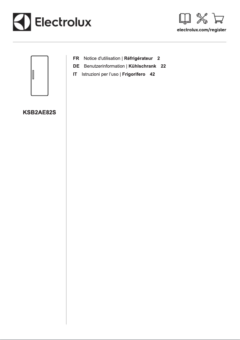 Page 1 de la notice Manuel utilisateur Electrolux ESB2AE82S