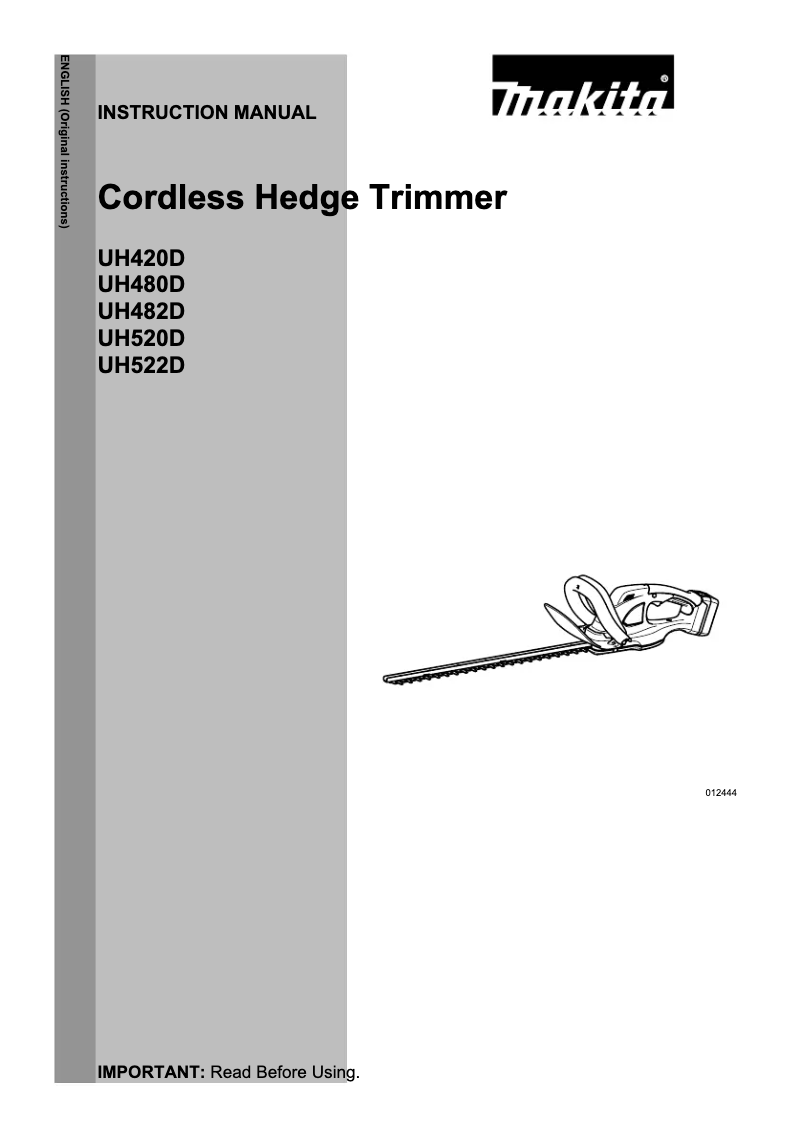 Page 1 de la notice Manuel utilisateur Makita UH480DW