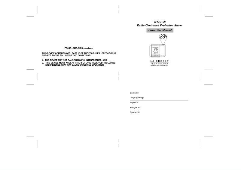 Page n°1 - Manuel utilisateur La Crosse Technology WT-5350U