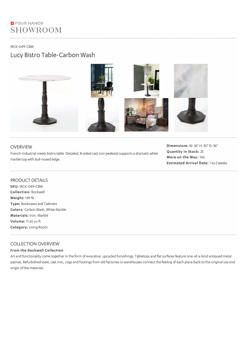 Page 1 de la notice Manuel utilisateur Four Hands IRCK-049-CBW