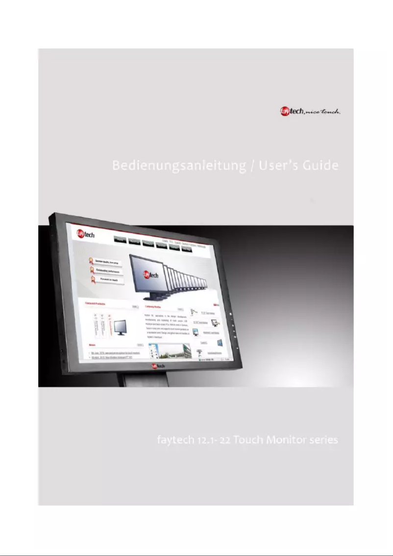Page n°1 - Manuel utilisateur Faytech 19" Touch