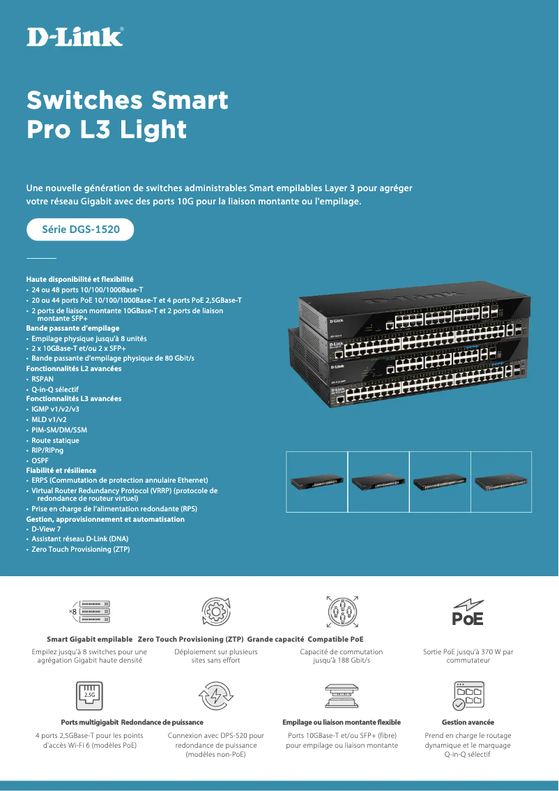 Page n°1 - Fiche technique D-Link DGS-1520