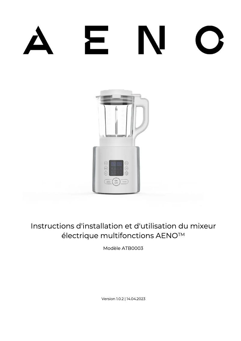 Page 1 de la notice Manuel utilisateur AENO TB3