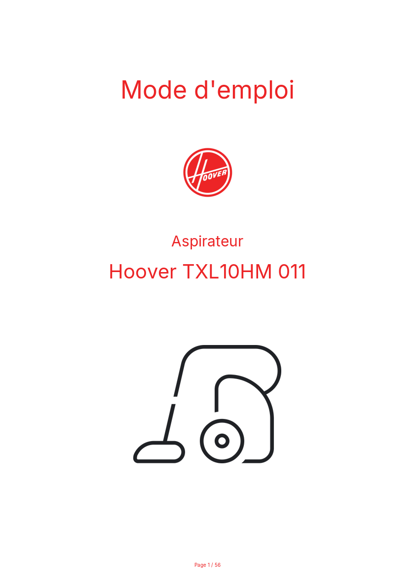 Image de la première page du manuel de l'appareil TXL10HM 011