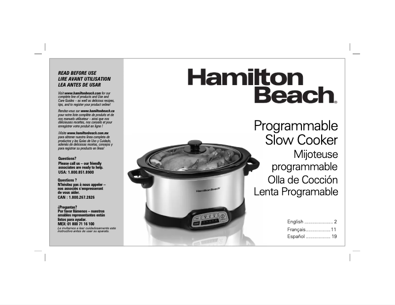 Page n°1 - Manuel utilisateur Hamilton Beach 33469