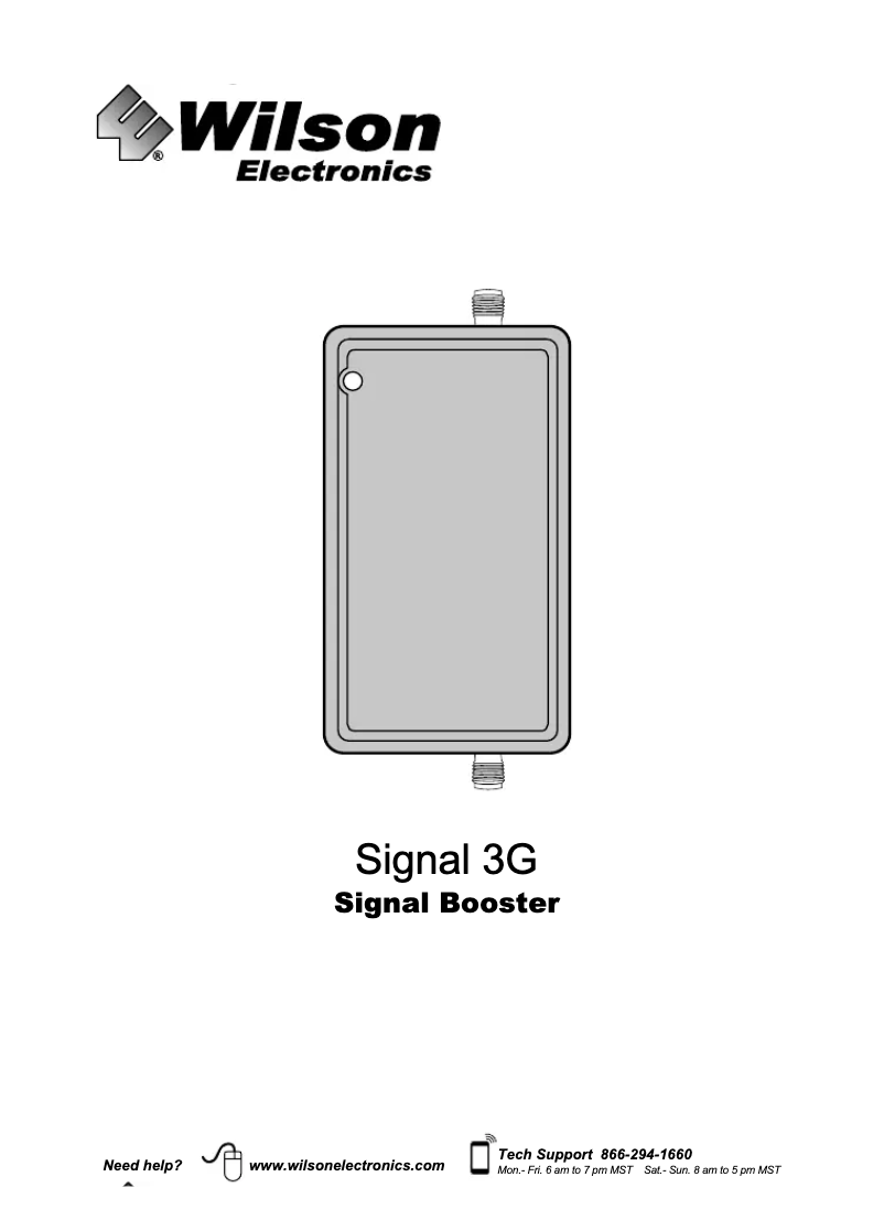Image de la première page du manuel de l'appareil Signal 3G