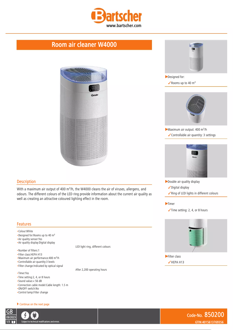 Imagen de la primera página del manual del dispositivo W4000