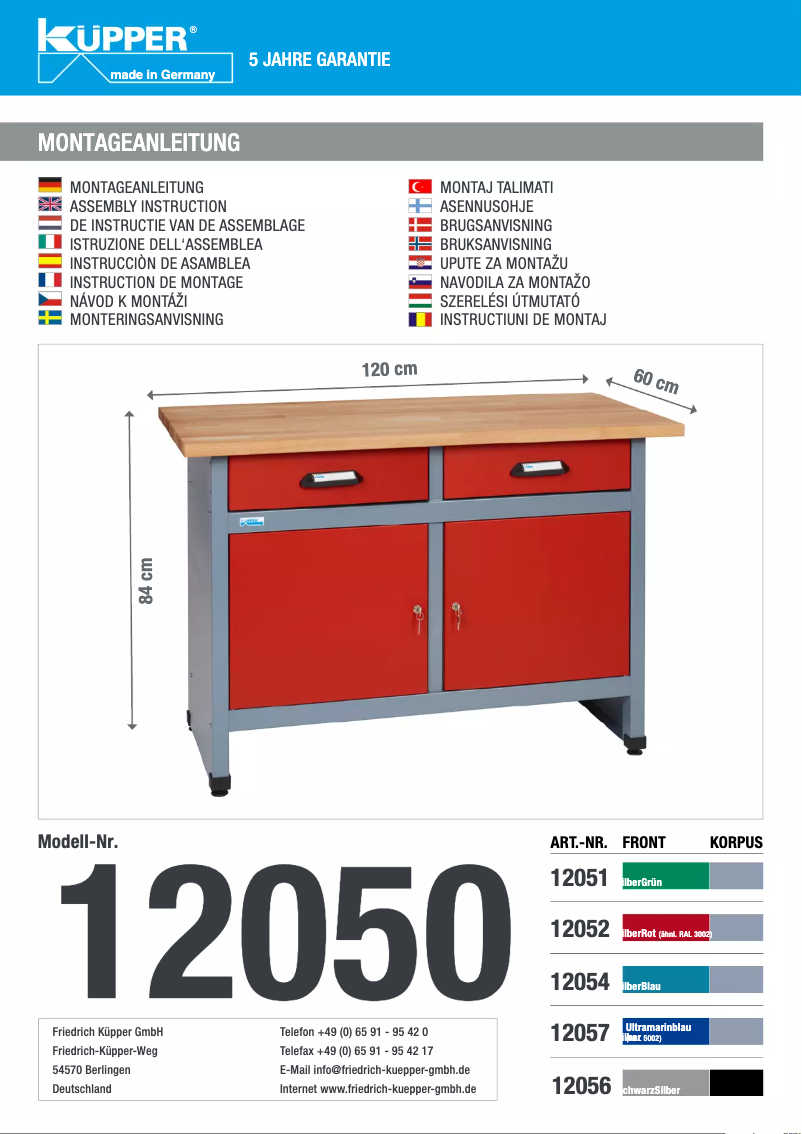 Image de la première page du manuel de l'appareil 12052
