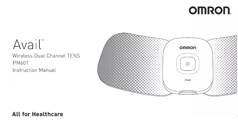 Page n°1 - Manuel utilisateur Omron Avail PM601