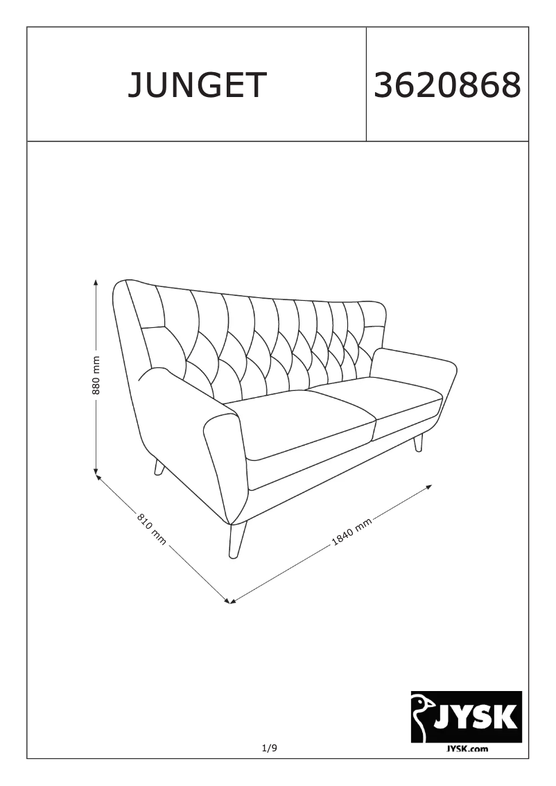 Image de la première page du manuel de l'appareil Junget (184x88x89)