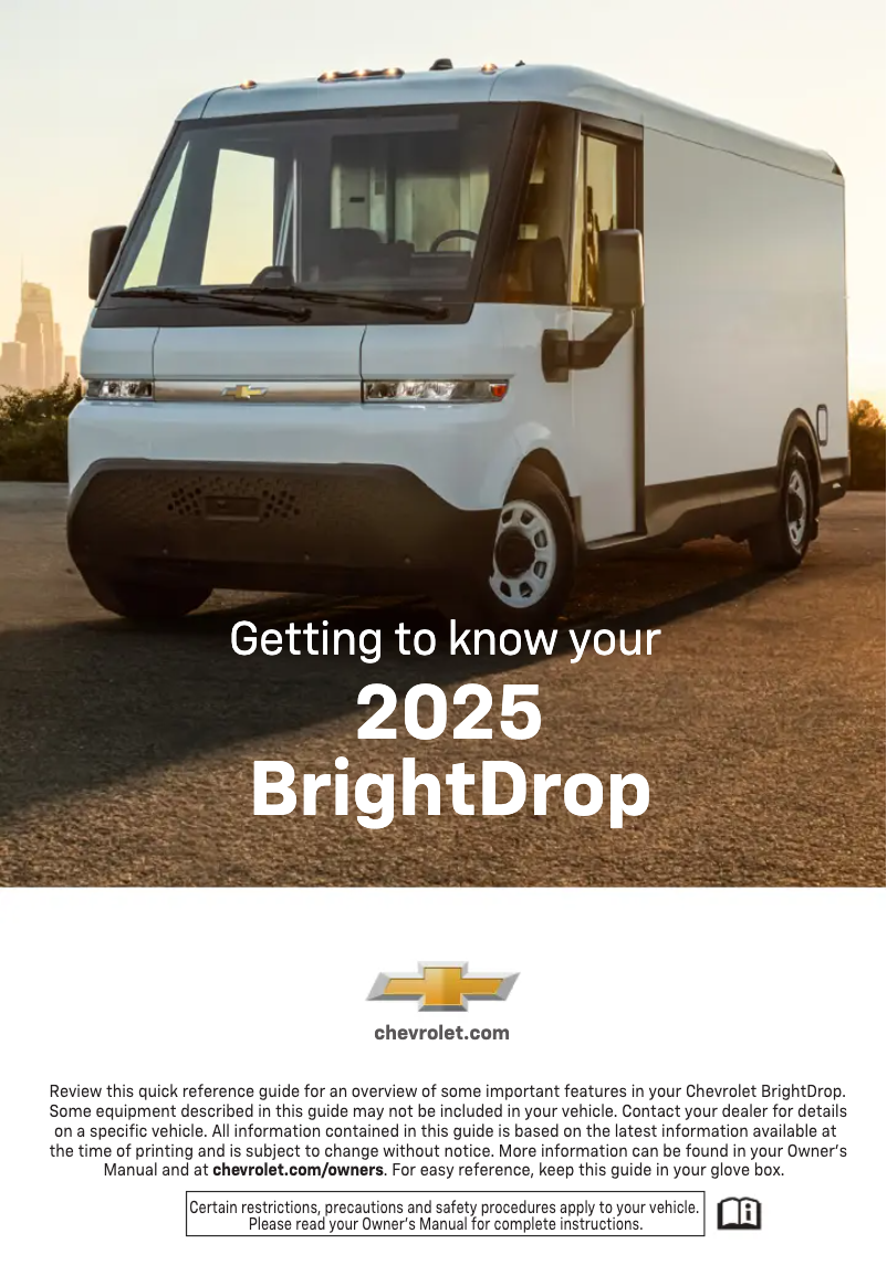 Page 1 de la notice Guide de démarrage rapide Chevrolet BrightDrop 600 (2025)
