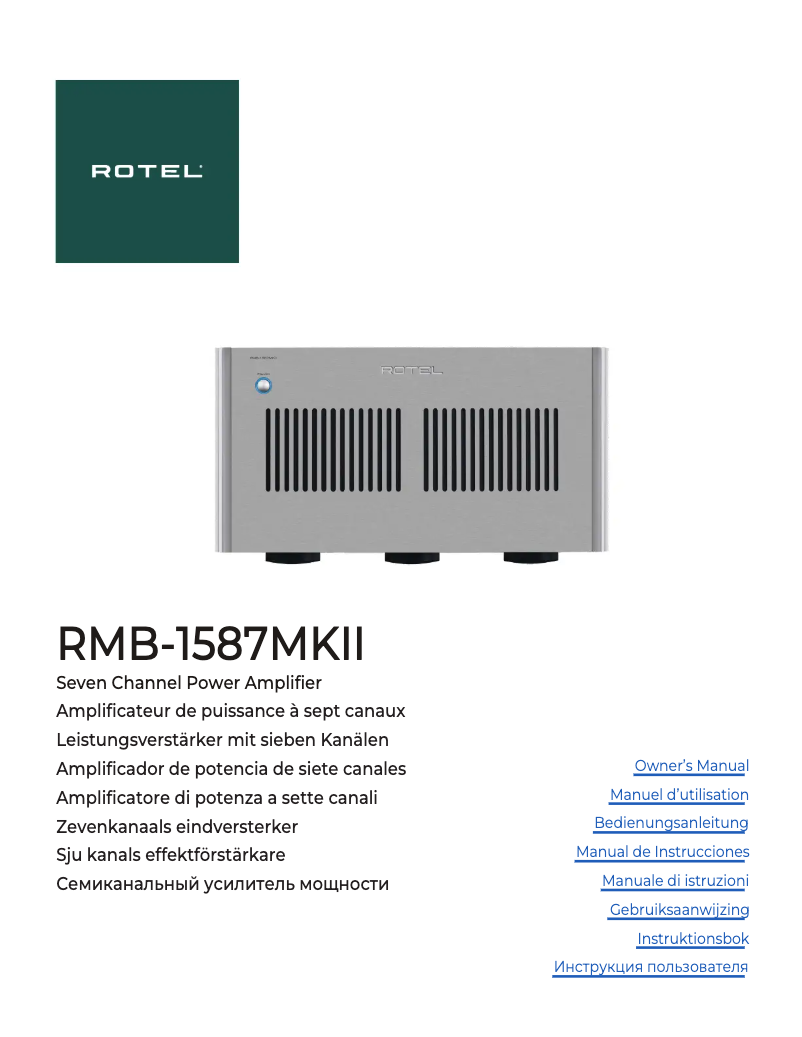 Image de la première page du manuel de l'appareil RMB-1587MKII