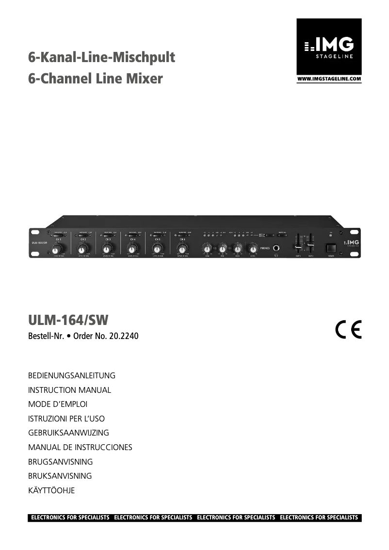 Page n°1 - Manuel utilisateur IMG Stageline ULM-164/SW