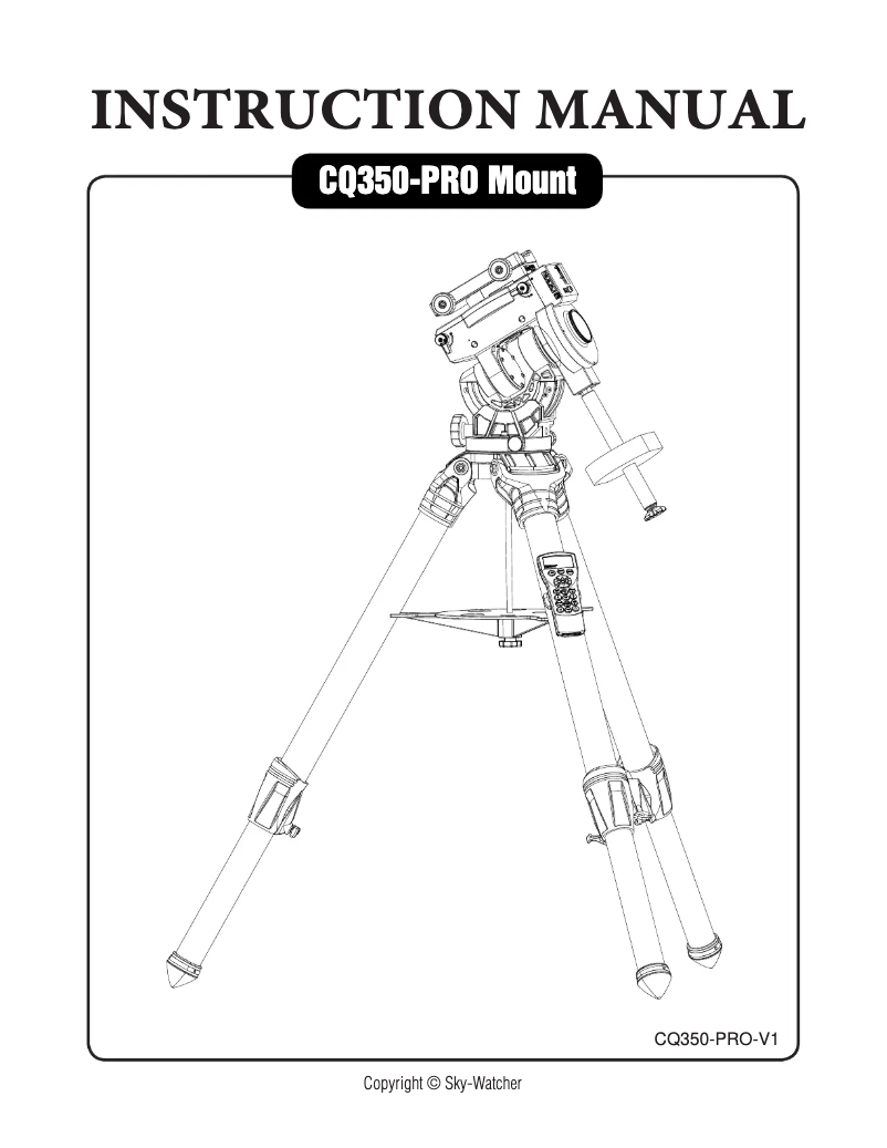 Page n°1 - Manuel utilisateur Sky-Watcher CQ350-Pro
