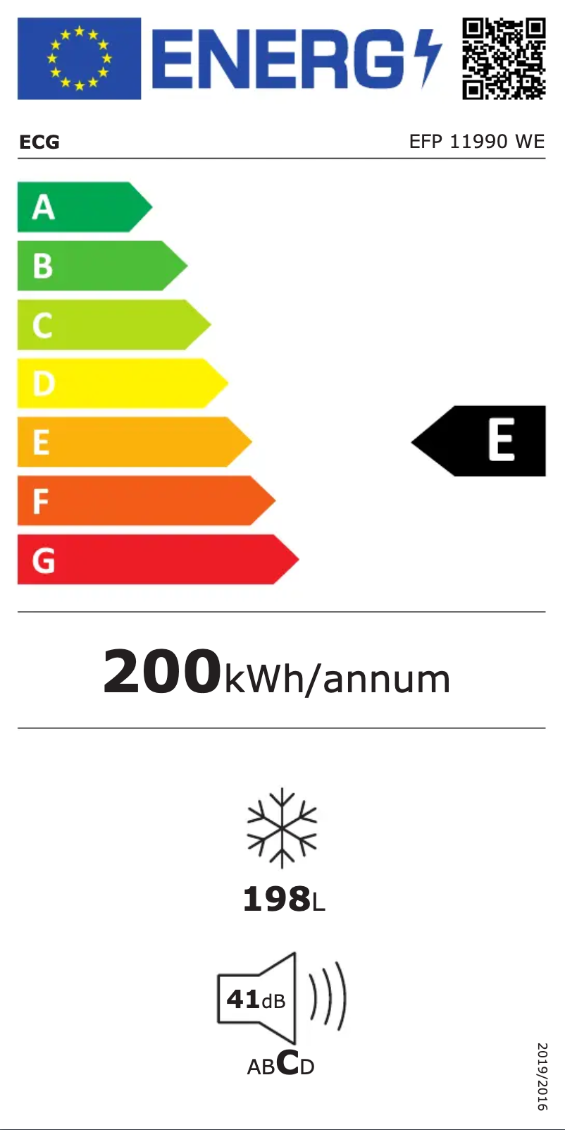 Page n°1 - Label énergétique ECG EFP 11990 WE