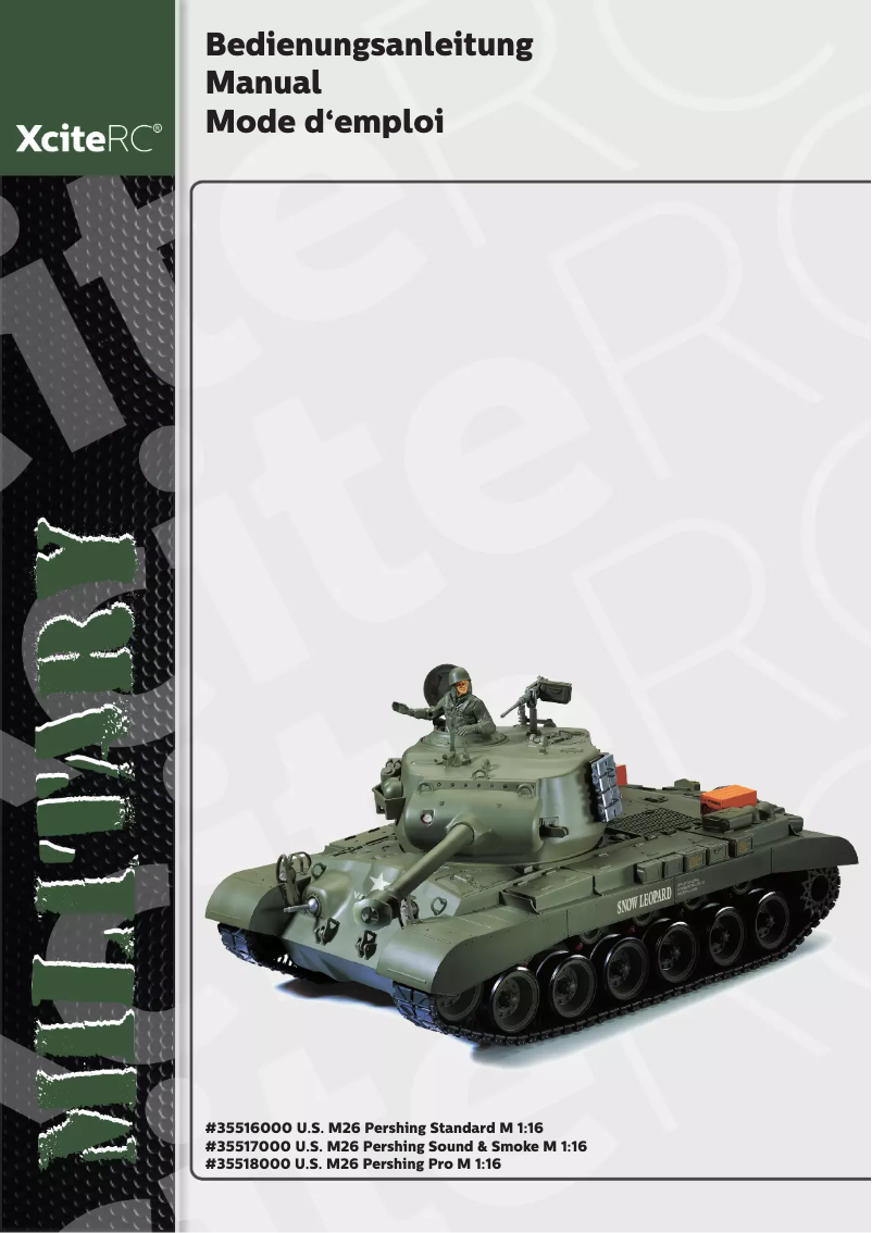 Page n°1 - Manuel utilisateur XciteRC U.S. M26 Pershing