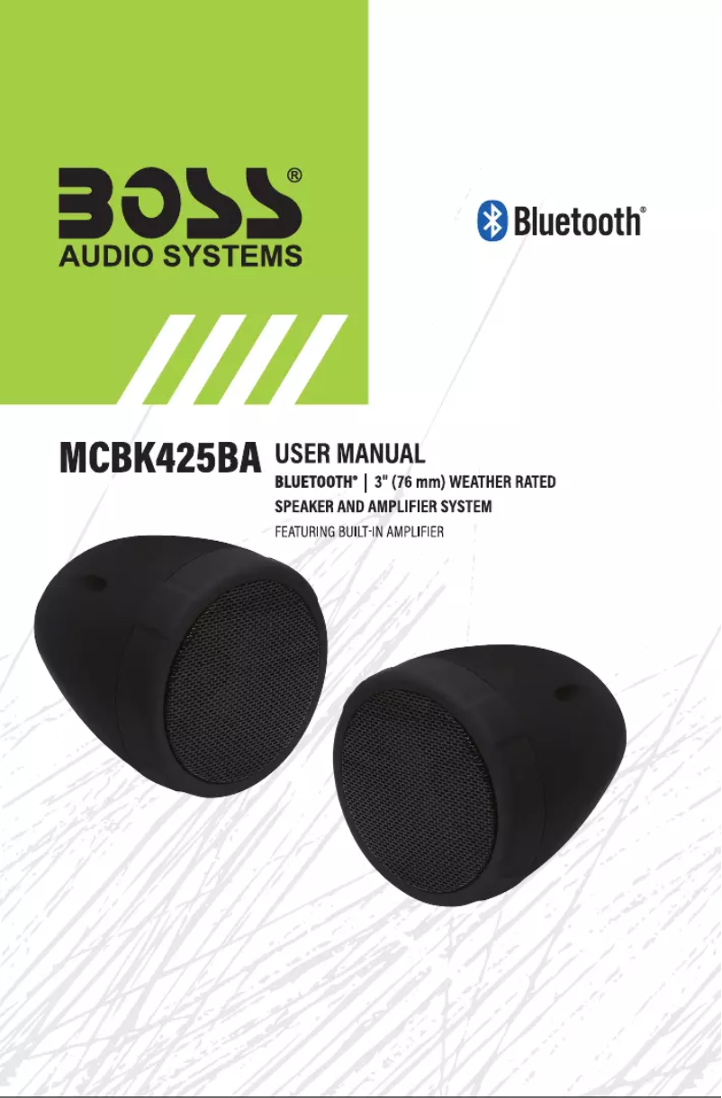 Page n°1 - Manuel utilisateur Boss MCBK425BA