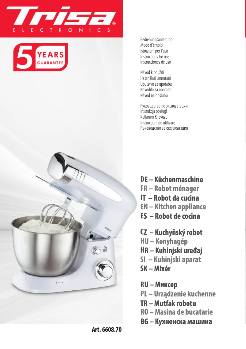 Image de la première page du manuel de l'appareil Mix Chef