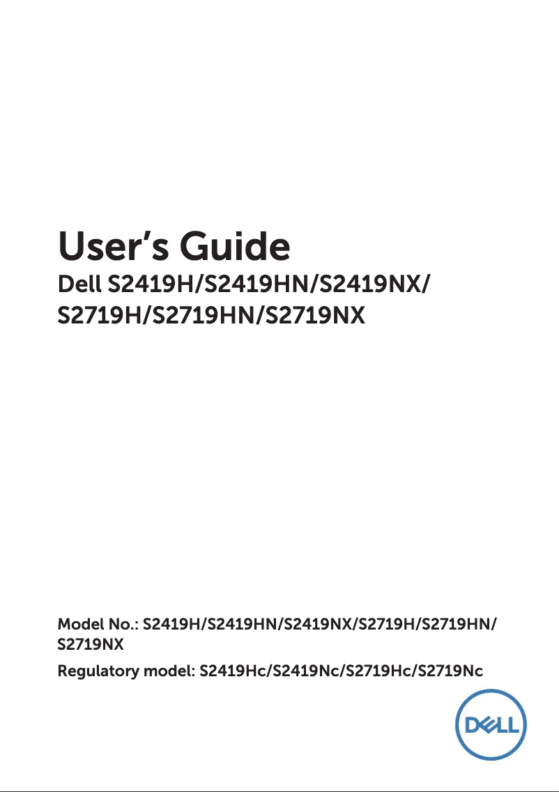Page n°1 - Manuel utilisateur Dell S2719H