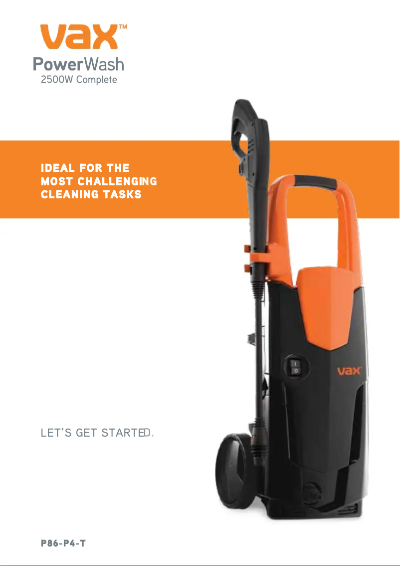 Page 1 de la notice Manuel utilisateur Vax PowerWash 3 Complete VPW4C