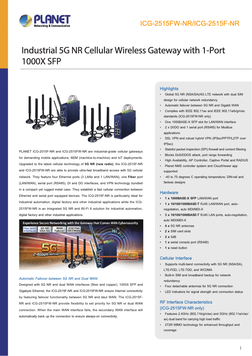 Image de la première page du manuel de l'appareil ICG-2515FW-NR