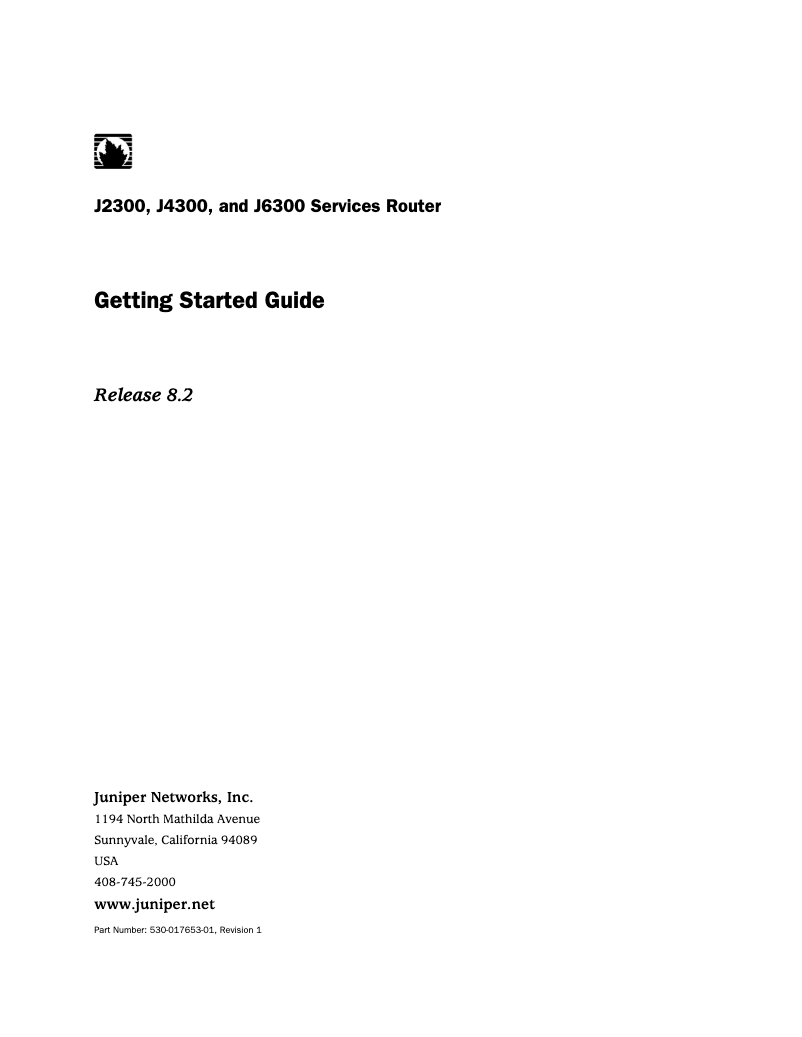 Page 1 de la notice Manuel utilisateur Juniper J4300