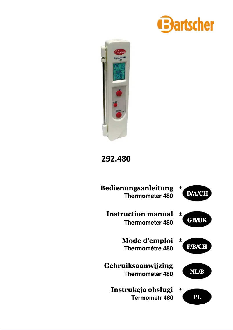Page n°1 - Manuel utilisateur Bartscher 480