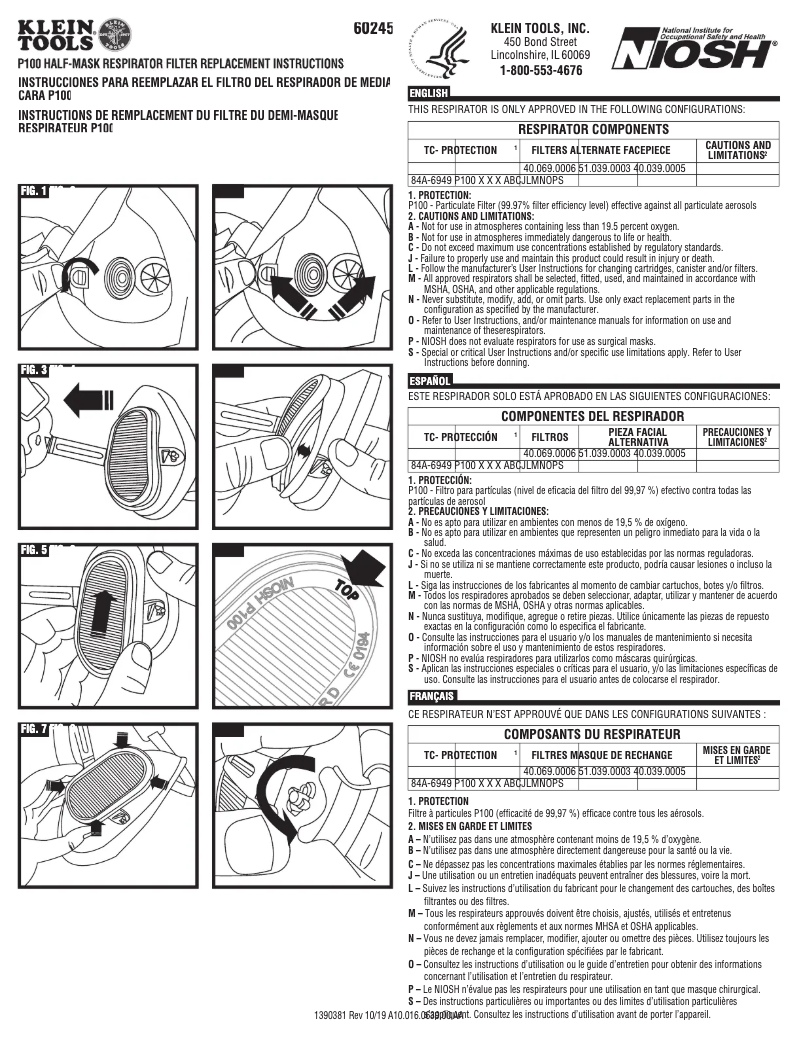 Page 1 de la notice Manuel utilisateur Klein Tools 60245