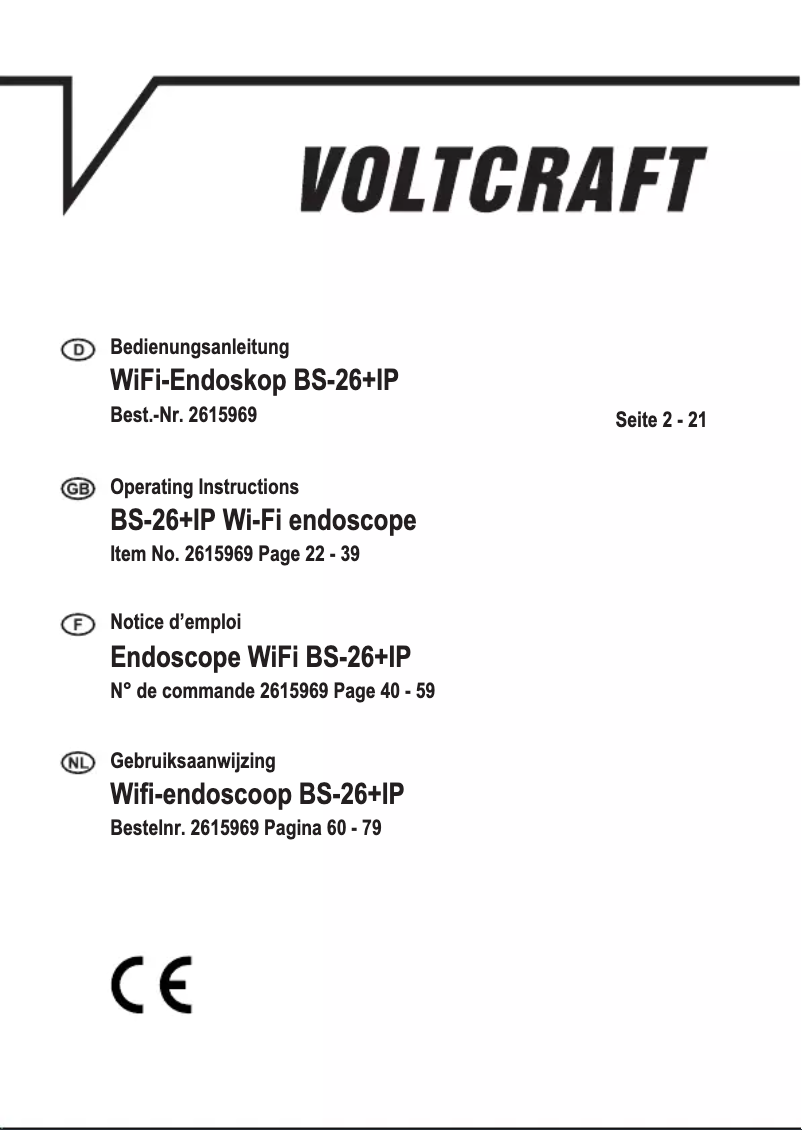 Page n°1 - Manuel utilisateur Voltcraft BS-26+IP