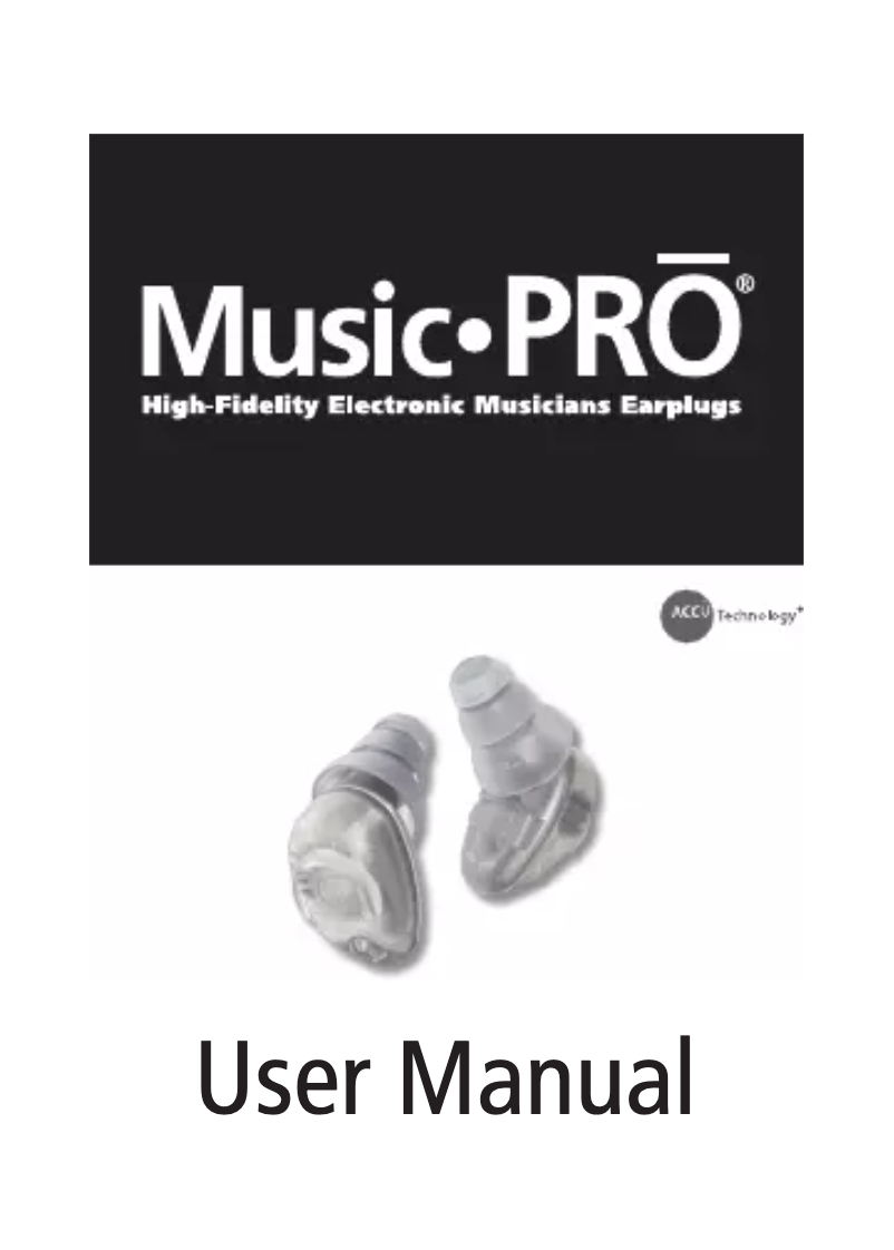 Page 1 de la notice Manuel utilisateur Etymotic Music Pro