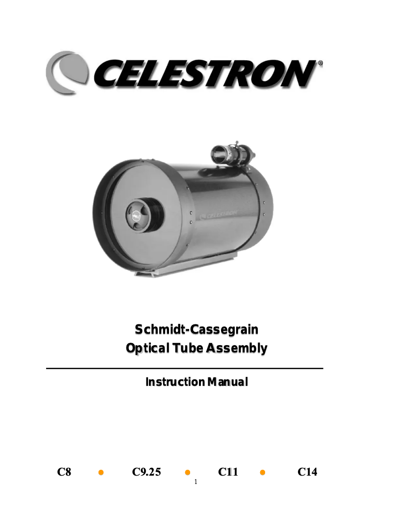 Page n°1 - Manuel utilisateur Celestron C8