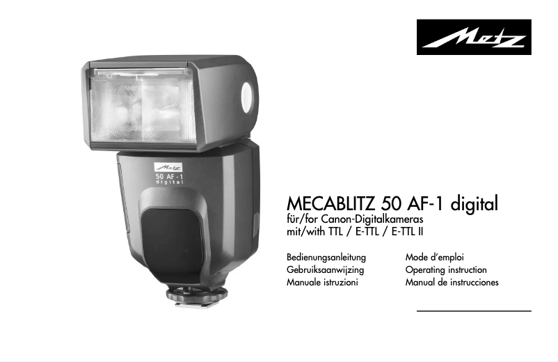 Page 1 de la notice Manuel utilisateur Metz Mecablitz 50 AF-1 digital