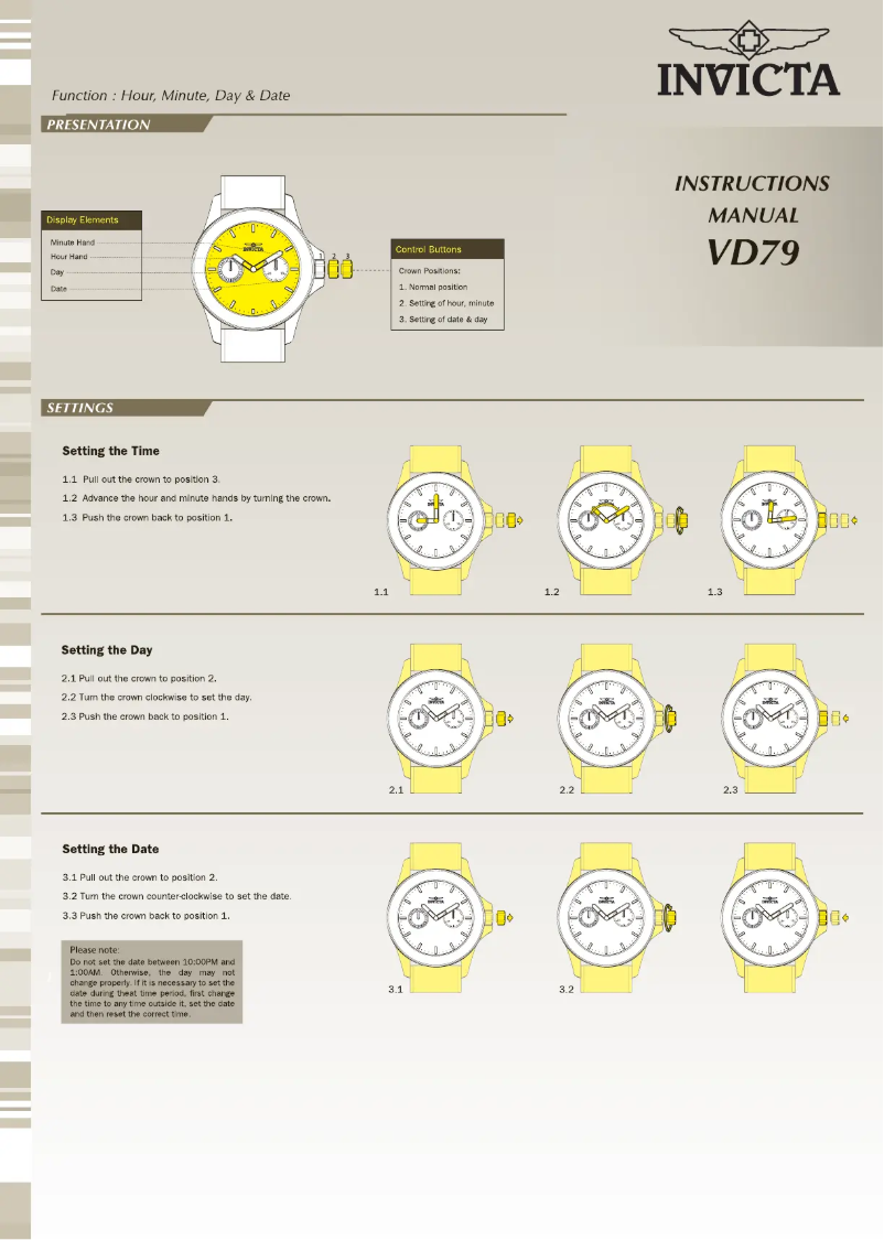 Page n°1 - Manuel utilisateur Invicta Bolt 31035