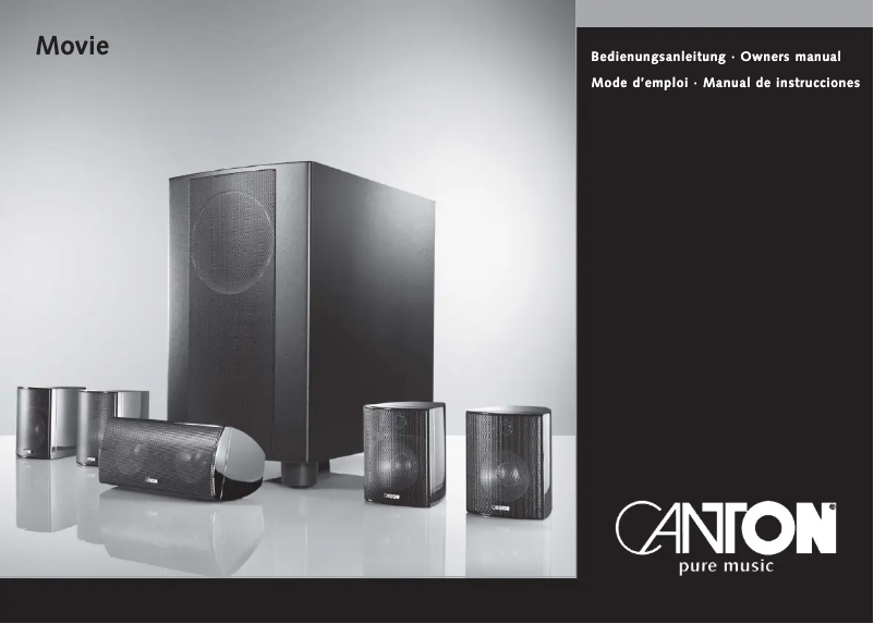 Page 1 of the manual User Manual Canton Movie 90