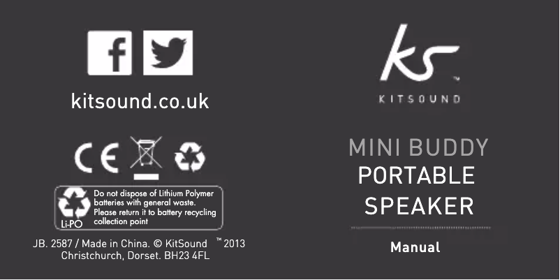 Page n°1 - Manuel utilisateur KitSound Mini Buddy