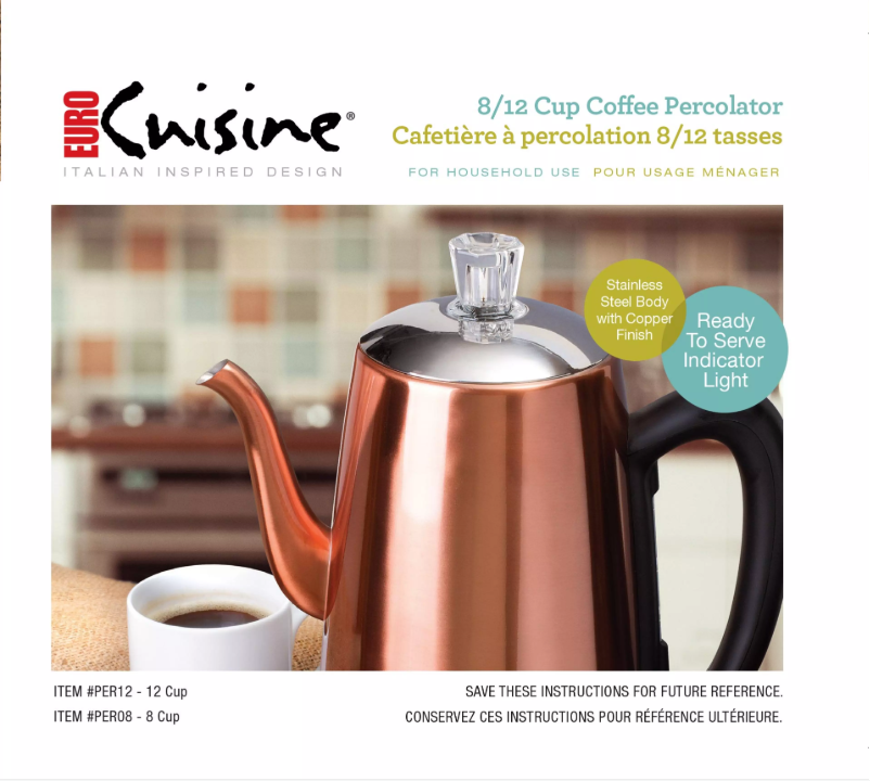 Page n°1 - Manuel utilisateur Euro Cuisine PER12