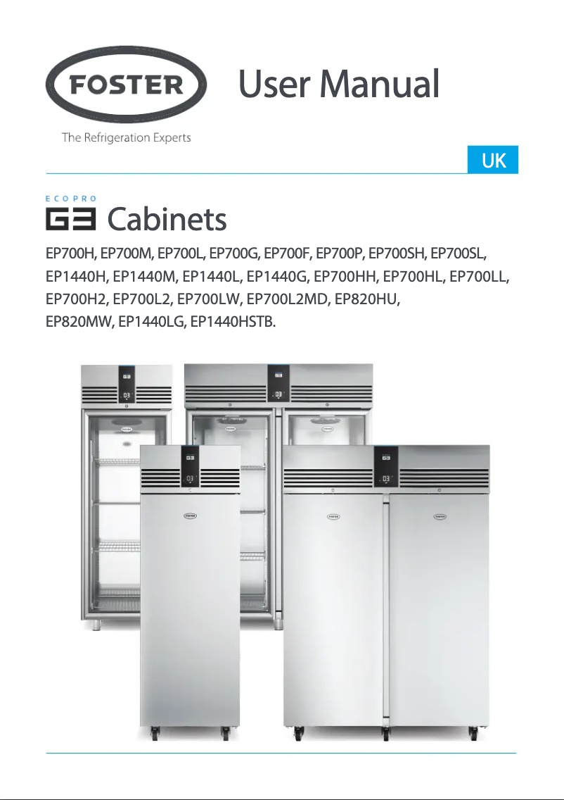 Page 1 de la notice Manuel utilisateur Foster G3 EP700SL