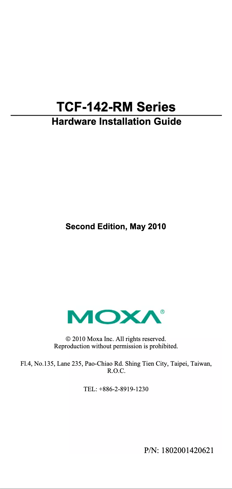 Page n°1 - Manuel utilisateur Moxa TCF-142-M-ST-RM