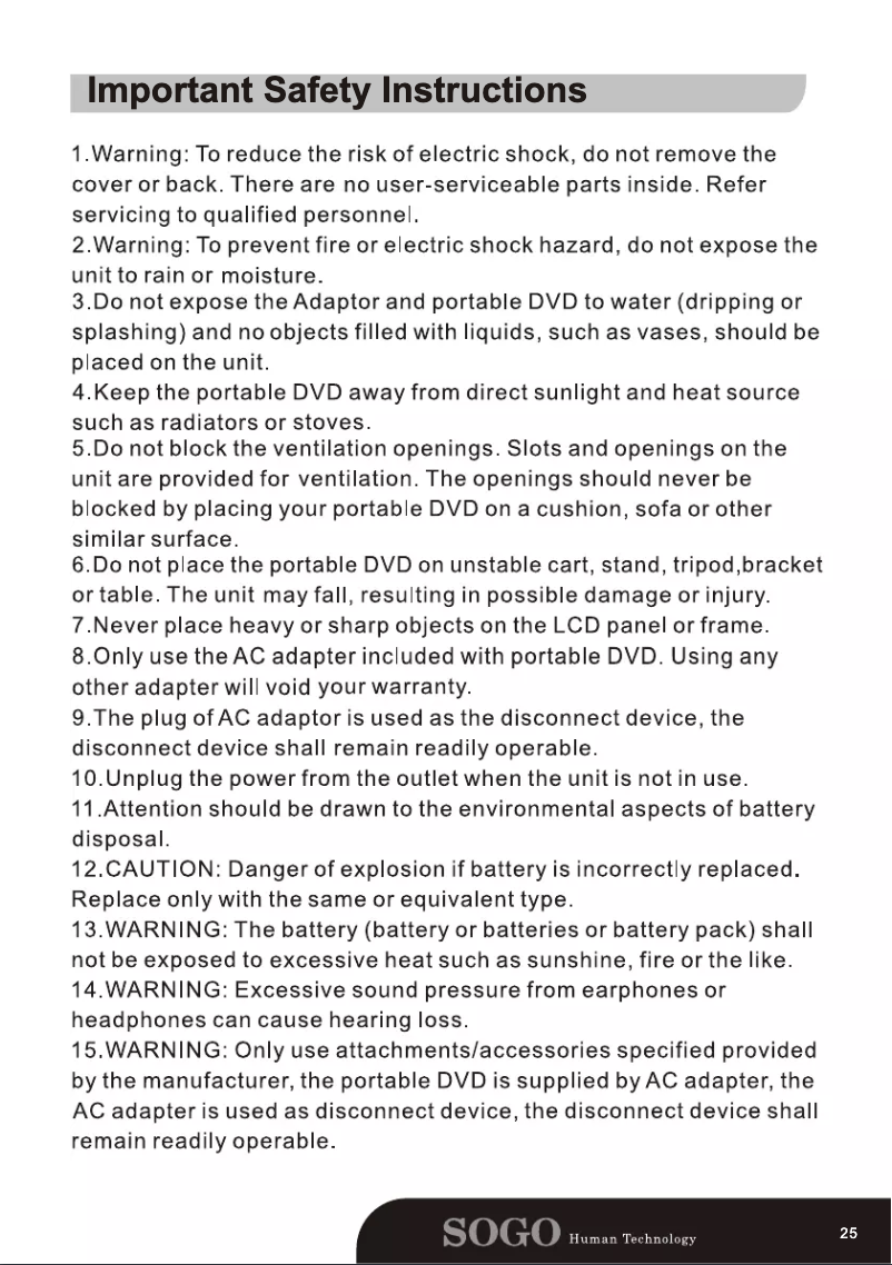 Image de la première page du manuel de l'appareil DVD-SS-7865