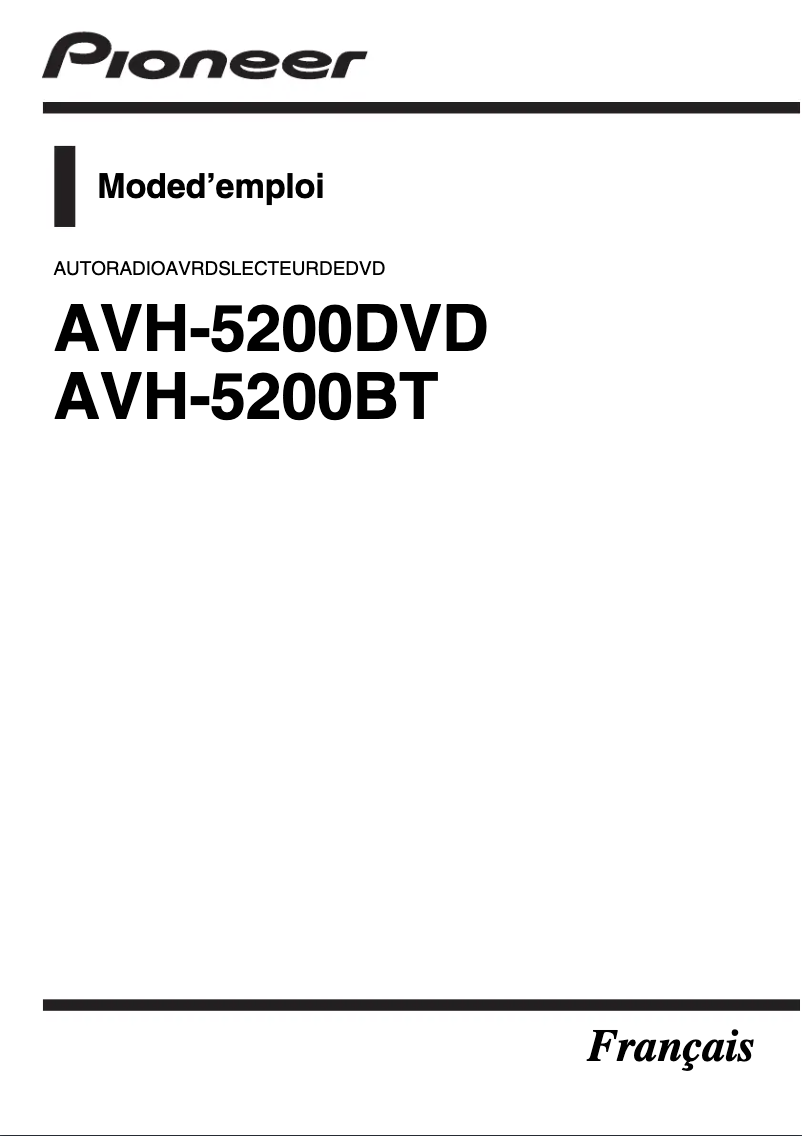 Image de la première page du manuel de l'appareil AVH-5200DVD