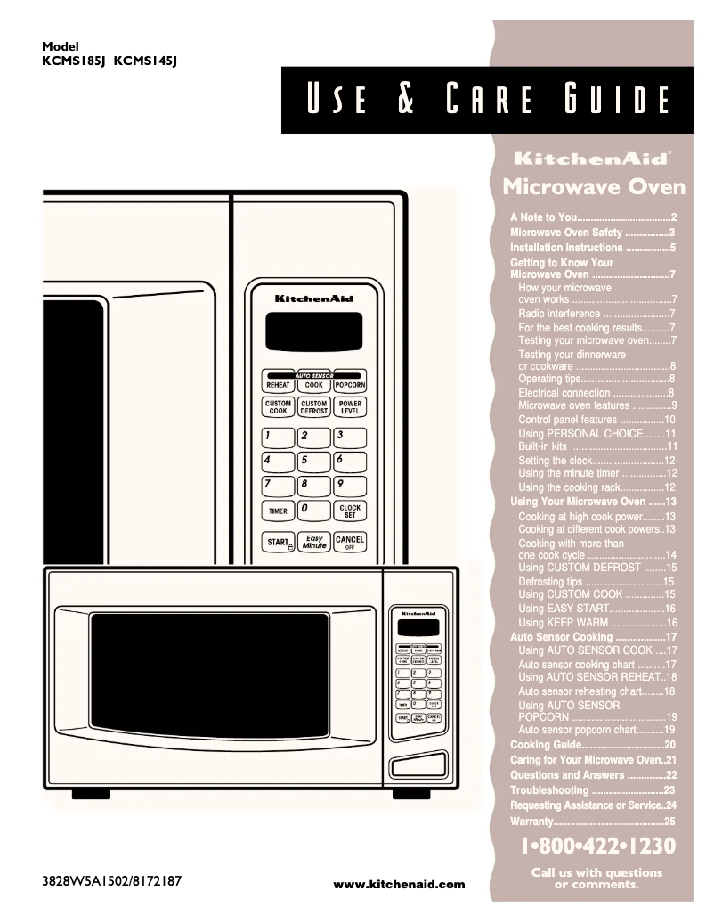 Page n°1 - Manuel utilisateur KitchenAid KCMS185JBL3