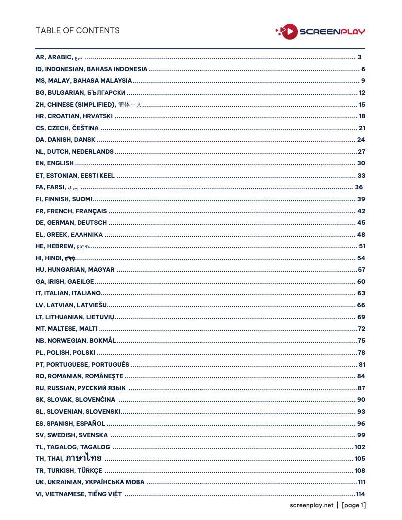 Image de la première page du manuel de l'appareil ScreenPlay SP2238ST