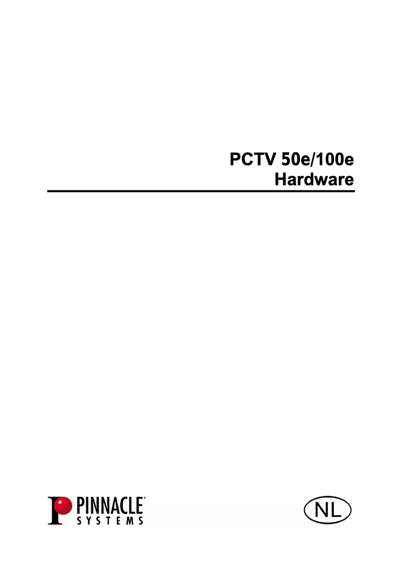 Page 1 de la notice Manuel utilisateur Pinnacle PCTV50e