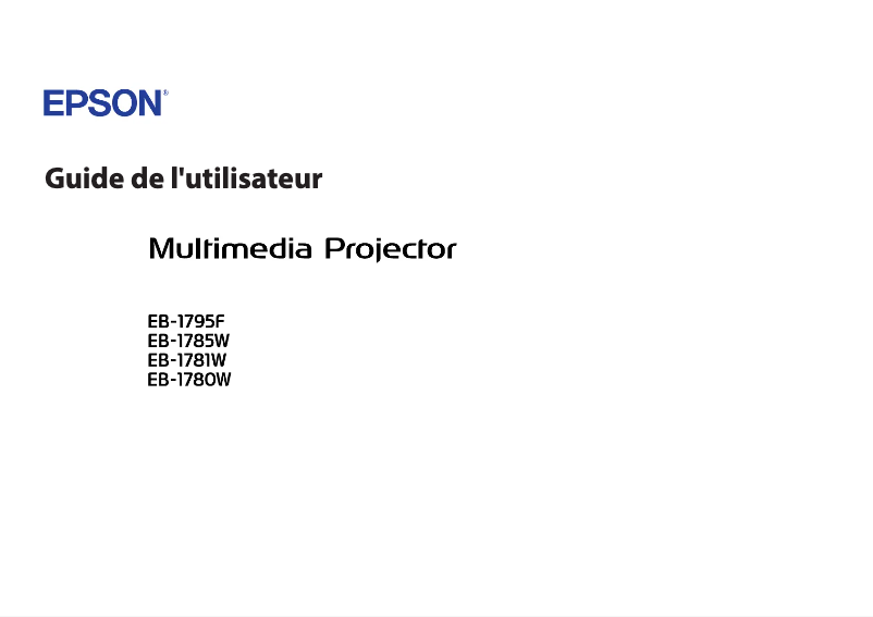 Page n°1 - Manuel utilisateur Epson EB-1785W