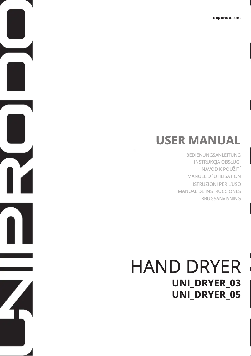 Image de la première page du manuel de l'appareil UNI_DRYER_03