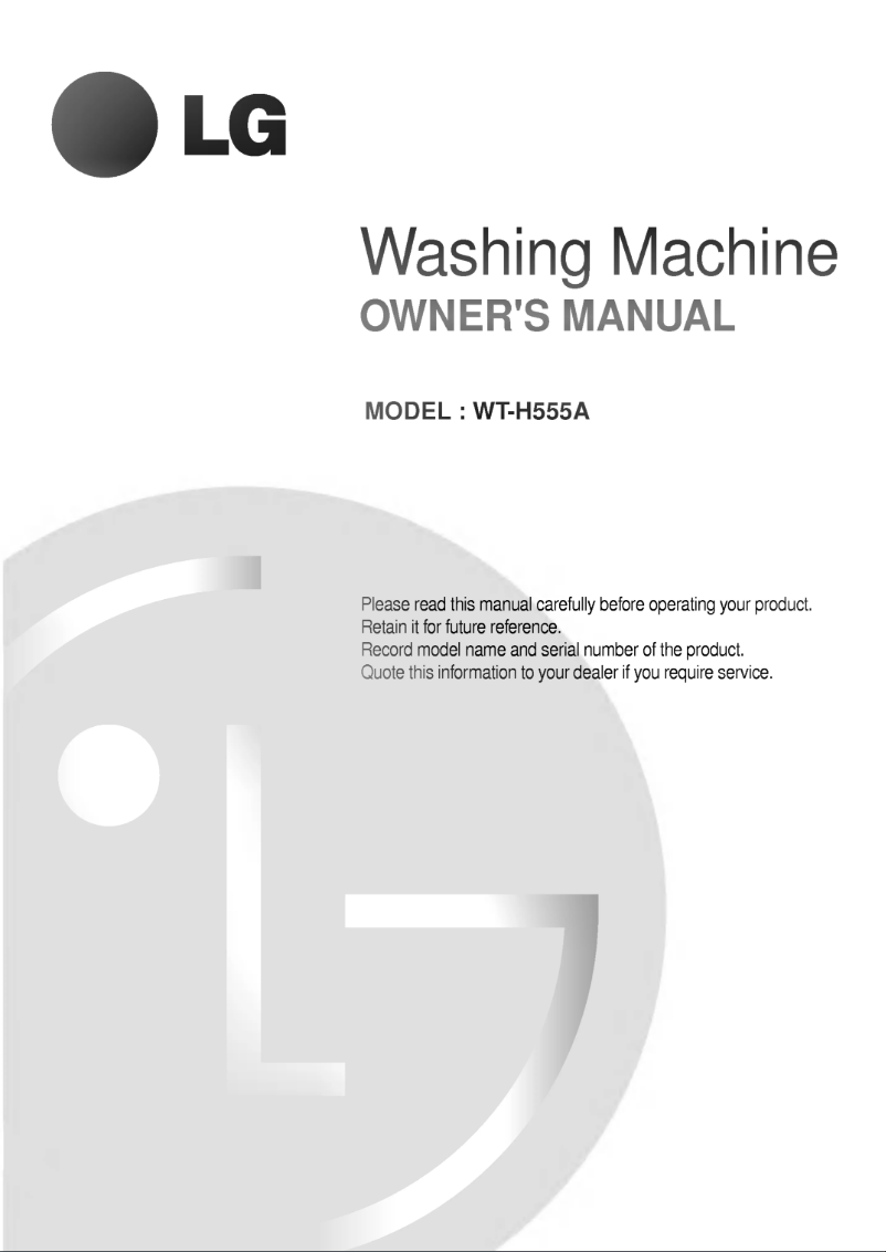 Page 1 de la notice Manuel utilisateur LG WTH70A60EP