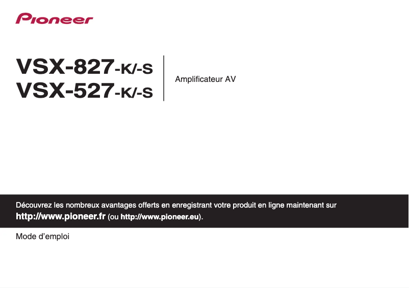 Page n°1 - Manuel utilisateur Pioneer VSX-527